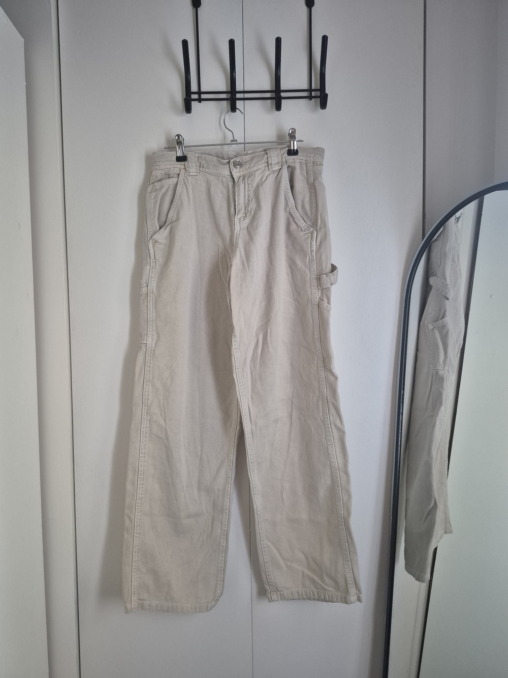 Garage Wide Leg Beige Utility Pants